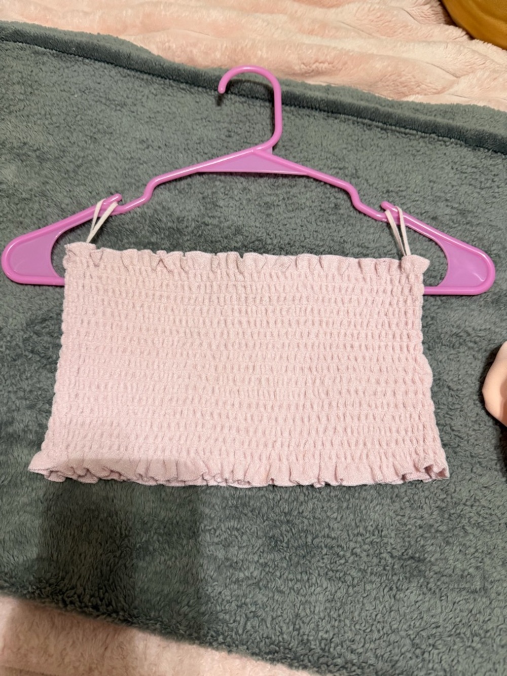 Garage Pink Smocked Tube Top
